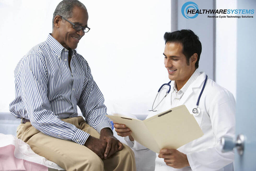 This doctor talking to his patient is taking proactive steps toward increasing preventive screenings for men!