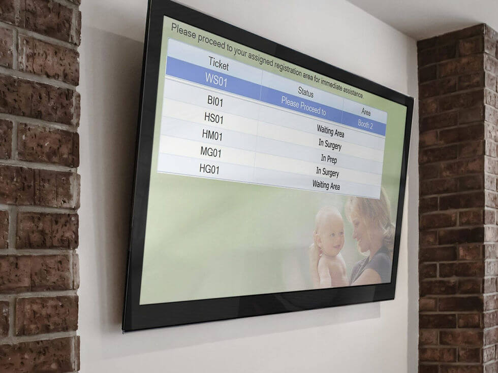A patient notification board is a great wayfinding solution.